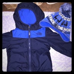 12-18month North Face jacket and matching hat